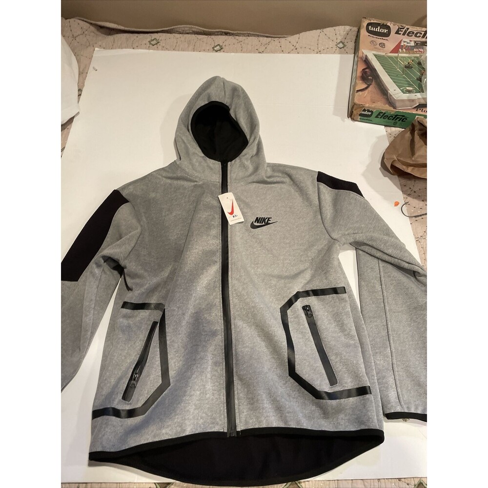 Fleece Windrunner Men Size Xl Grey Zip Up Hoodie